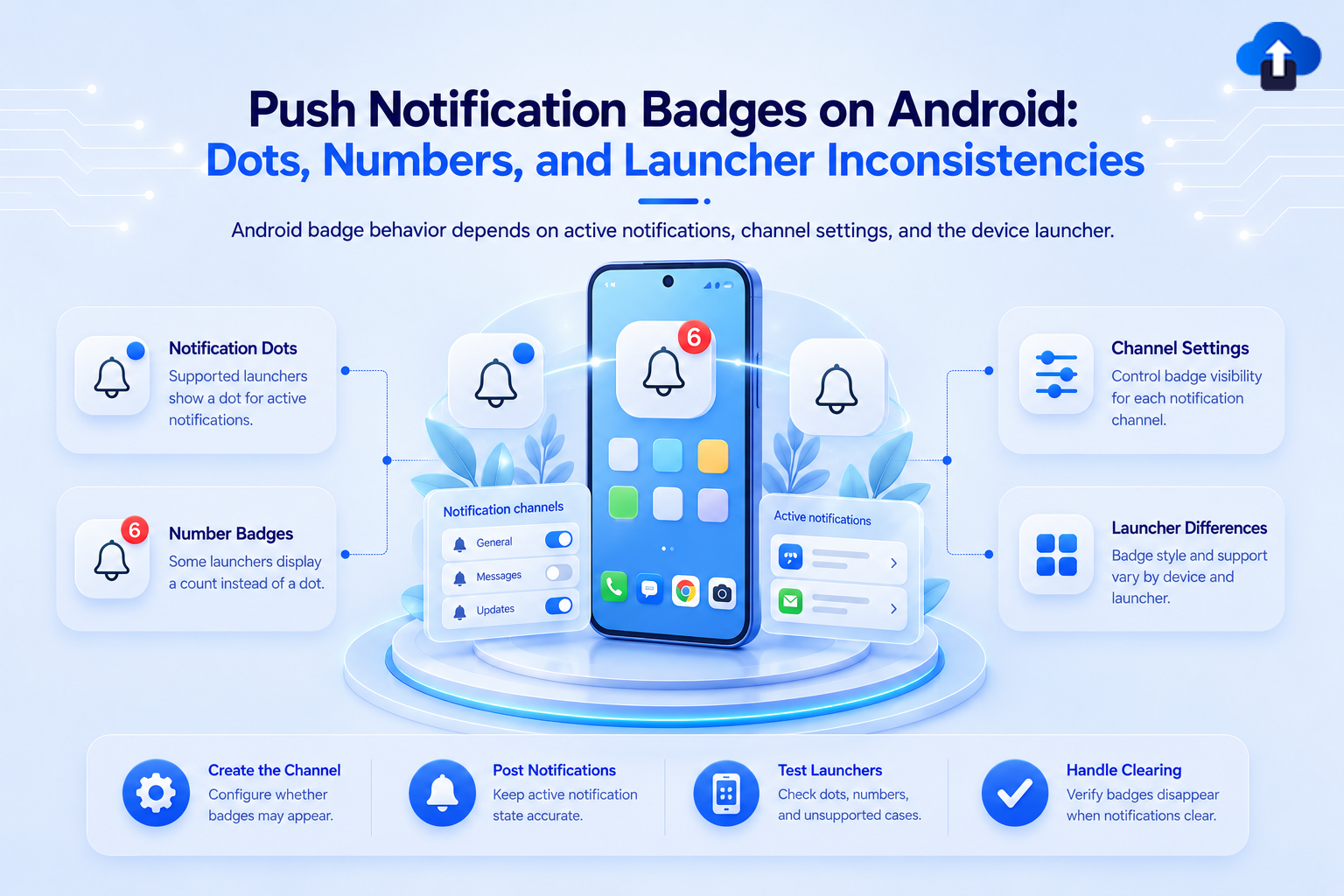 Push notification badges on Android – dots, numbers and launcher inconsistencies controlled by channels and device launchers
