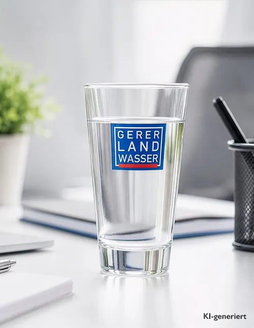 Glas mit Gerer Landwasser