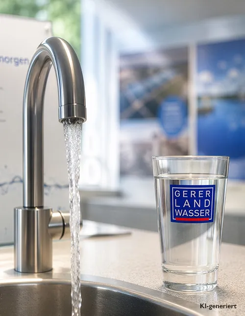 Glas mit Gerer Landwasser