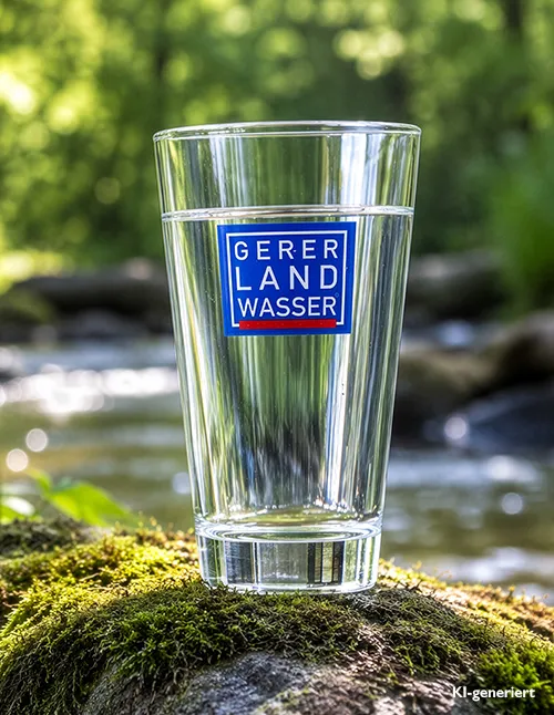 Glas mit Gerer Landwasser