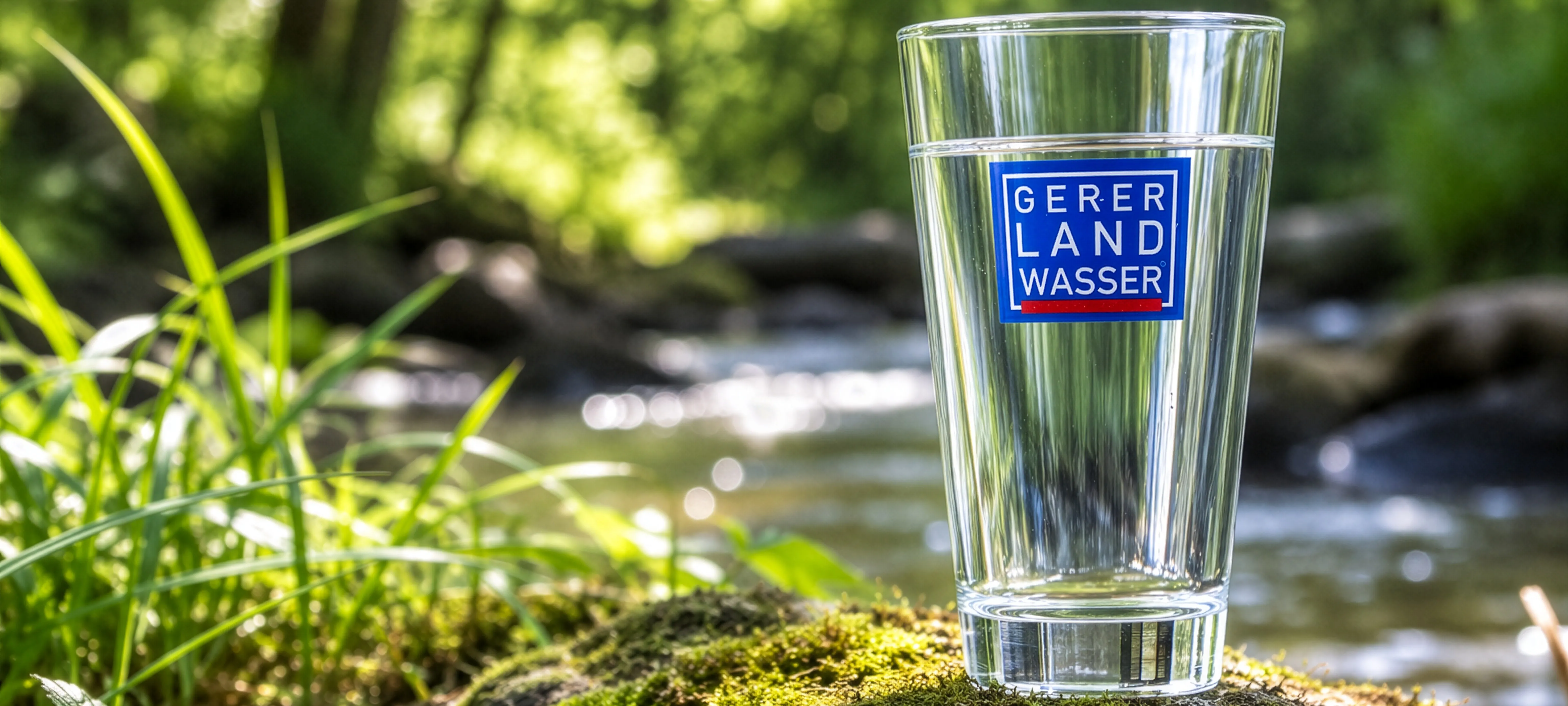 Glas mit Gerer Landwasser