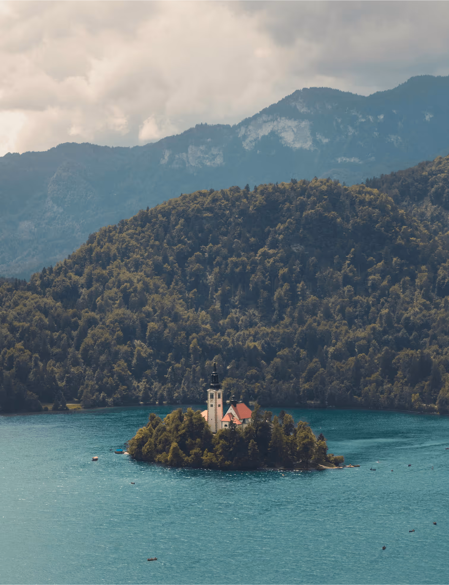 Church on an island in a lake