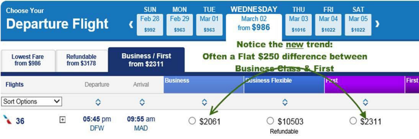 TransAtlantic First Class Fares Take Another Dive on American