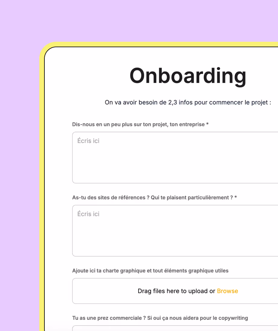 formulaire onboarding agence norry