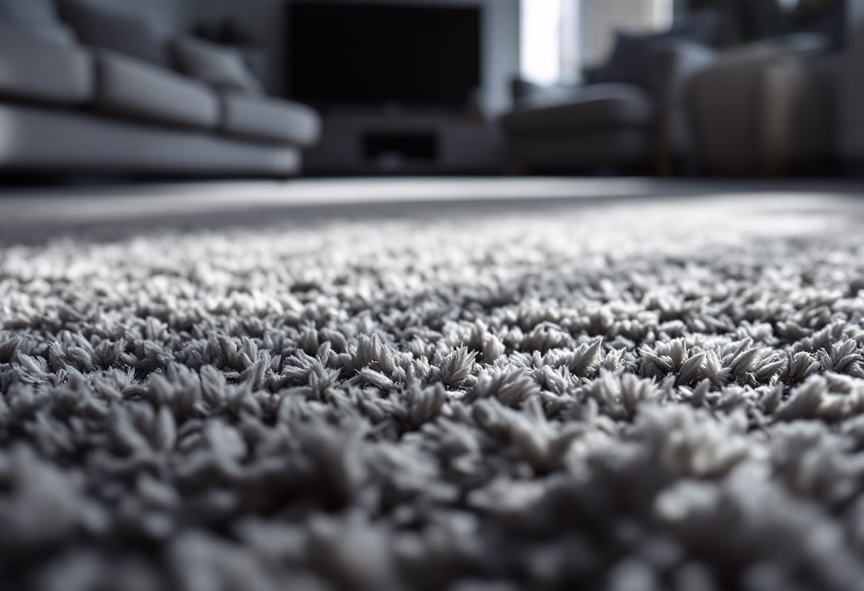 freshly cleaned carpet in a living room setting