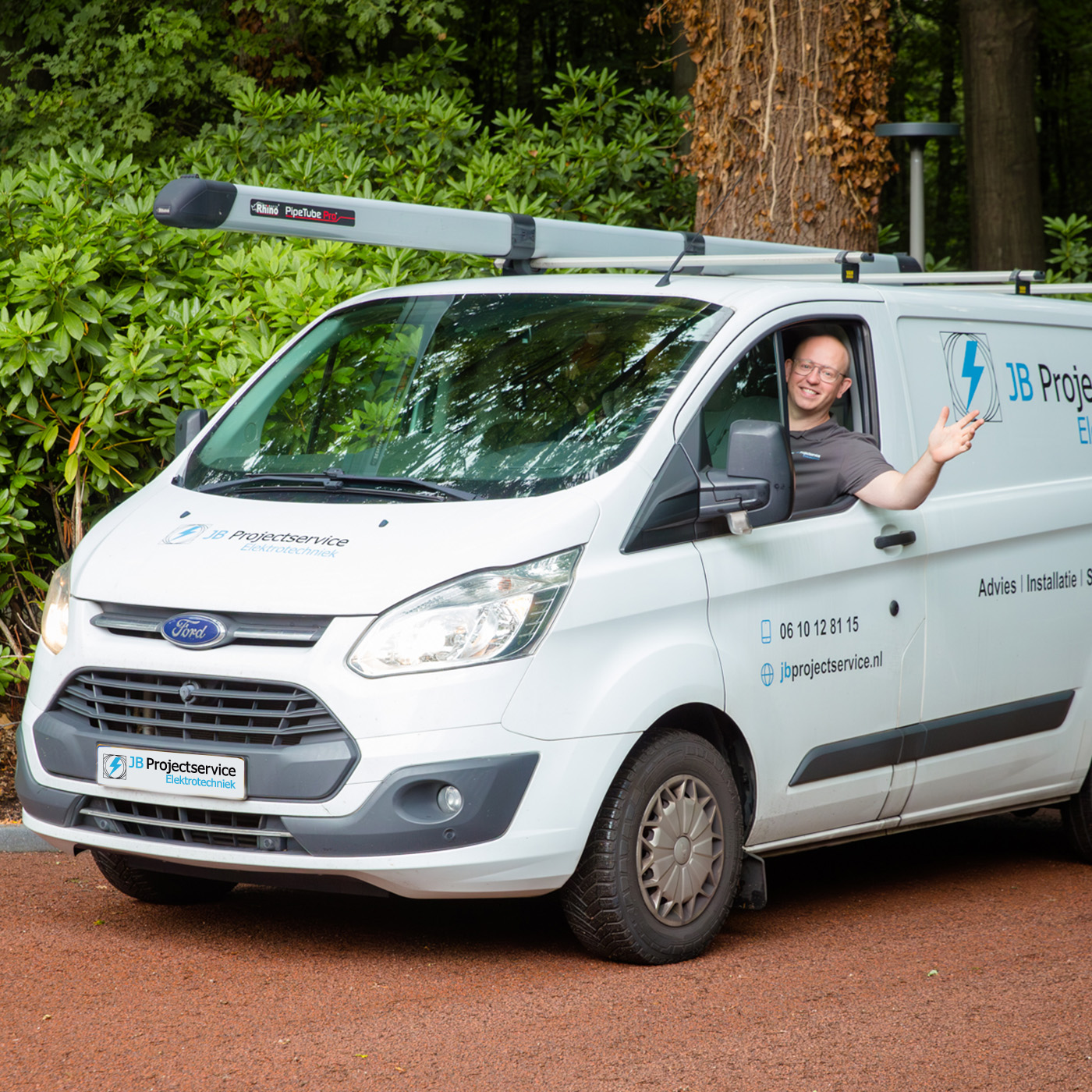 Jeroen Baremans - Elektricien - in zijn werkbus - Werkgebied in de Achterhoek en wijde omgeving