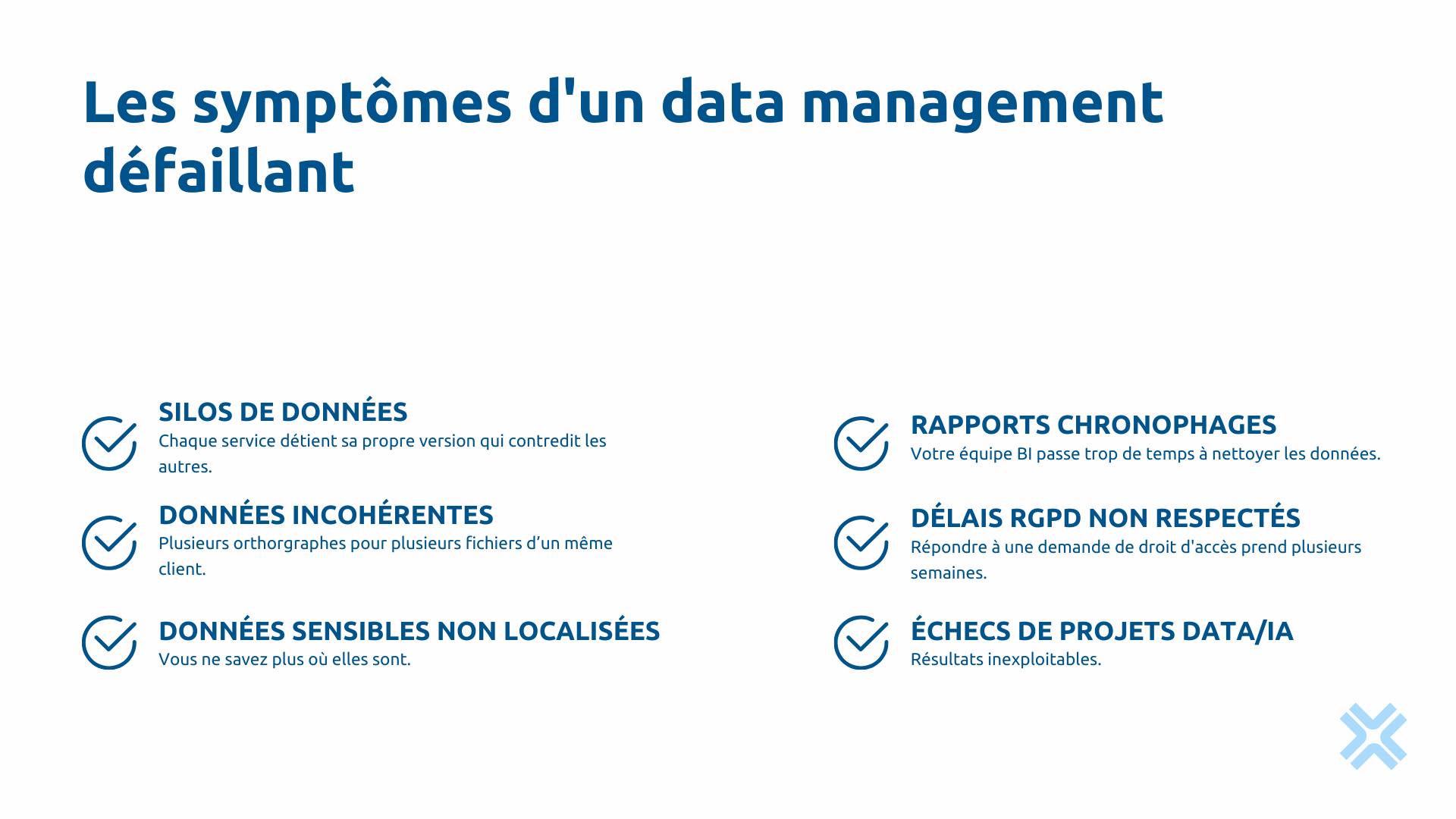 Symptômes du data management défaillant