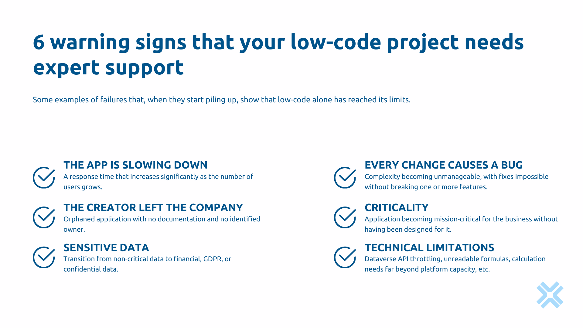 6 warning signs of the need for low-code project expertise