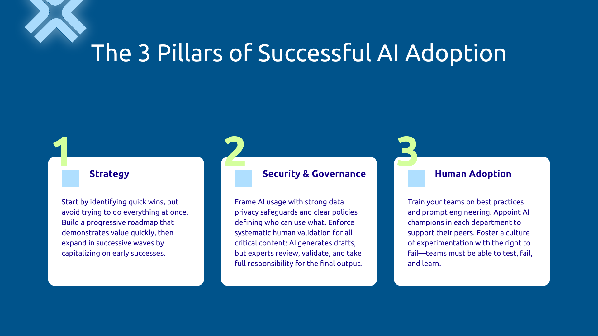 3 pillars of successful AI adoption