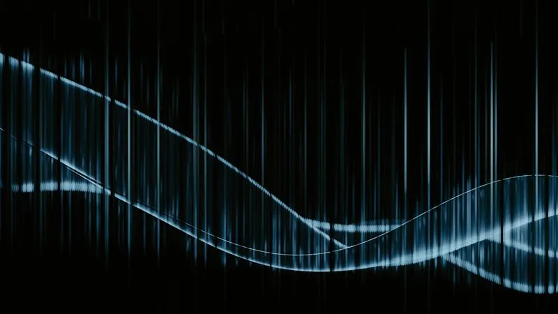 Abstract flowing lines in blue and red, representing data architecture and digital transformation