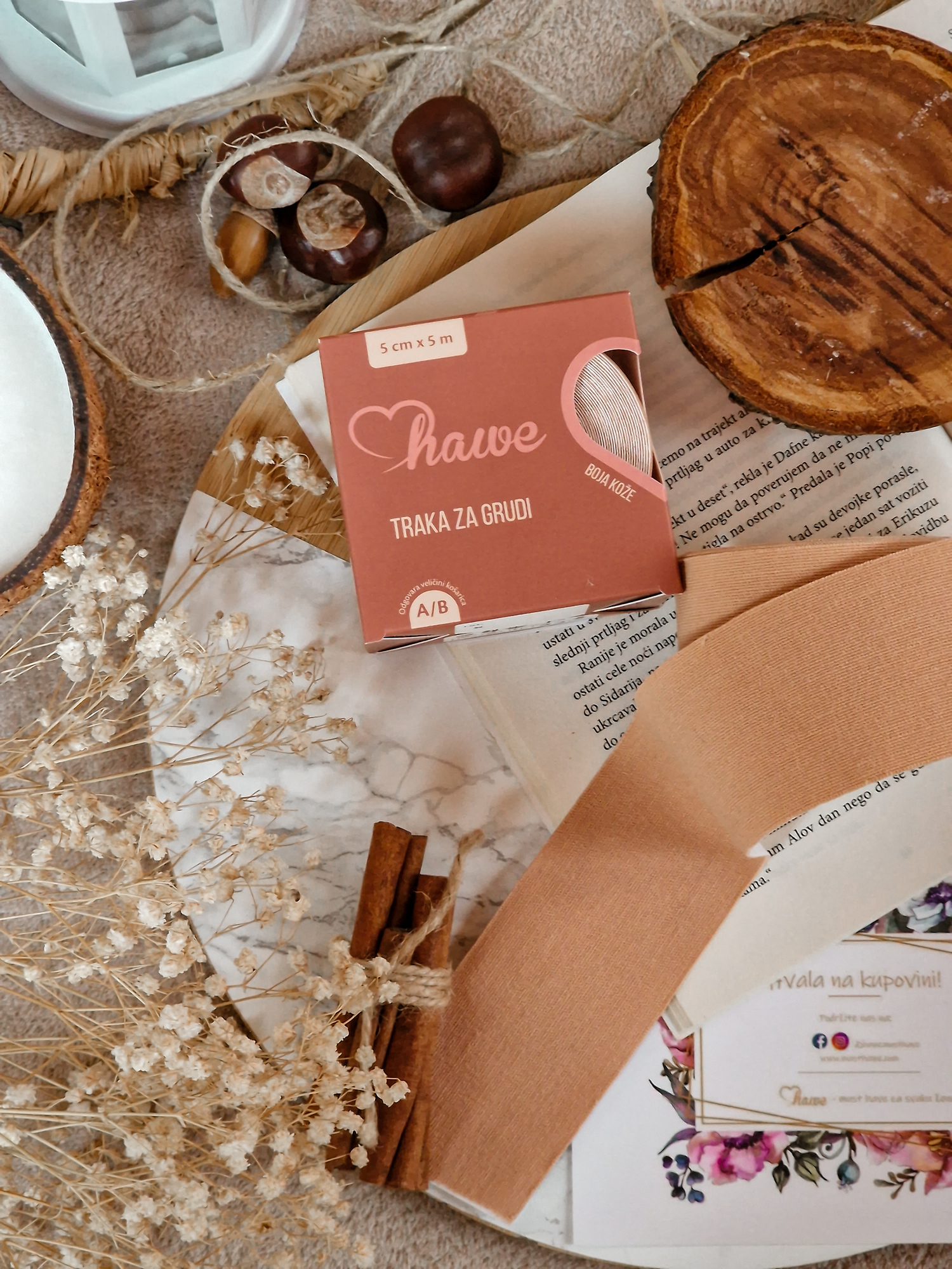 Traka za grudi boja kože 5cm x 5m