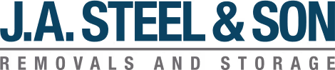 Logo with text: "J.A. Steel & Son Removals and Storage" in bold, capital letters.