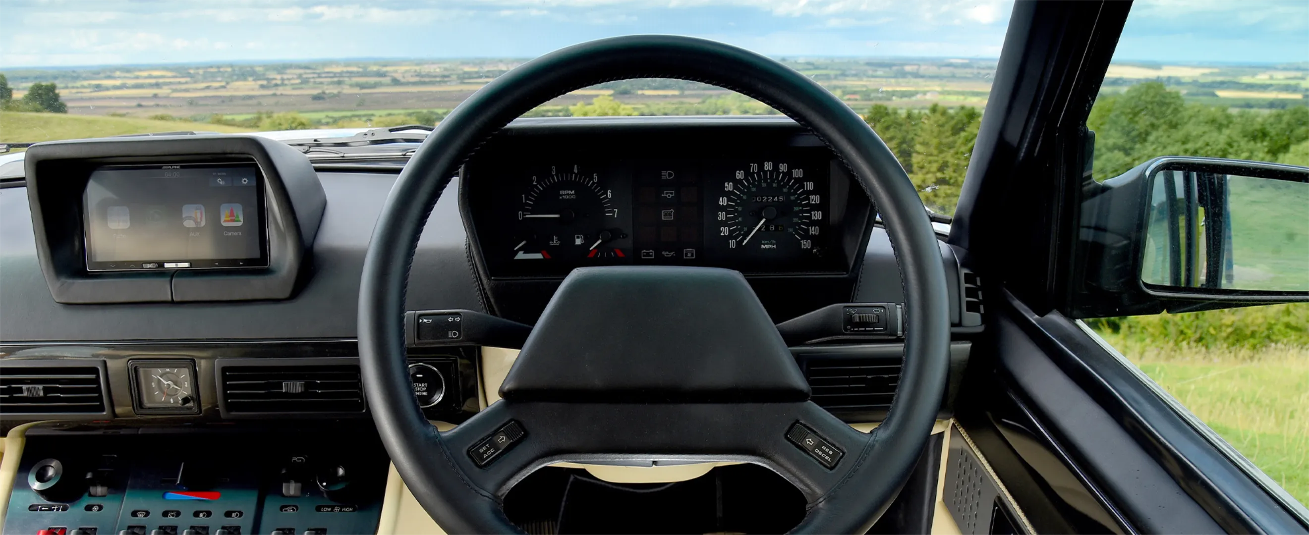 Interior of a Chieftain Range Rover.
