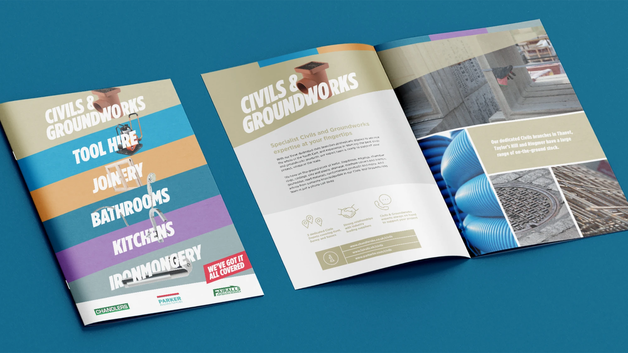 IBMG booklet with a sectioned design for each sector on a blue background.