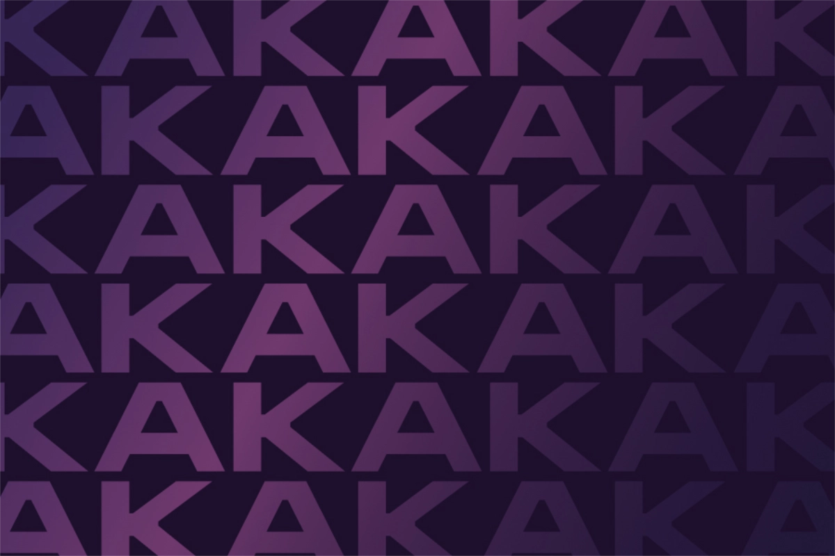 Kane Andrews "KA" pattern on a dark purple gradient background.
