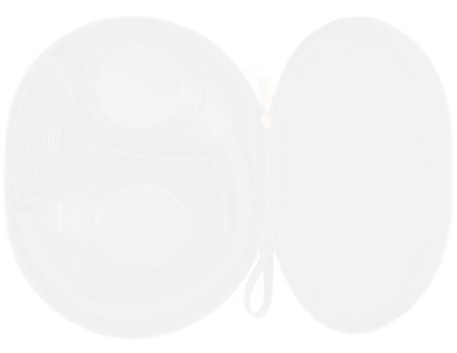 Sony WH-1000XM4 headphones with USB cable, audio cable, flight adapter, and carry case

