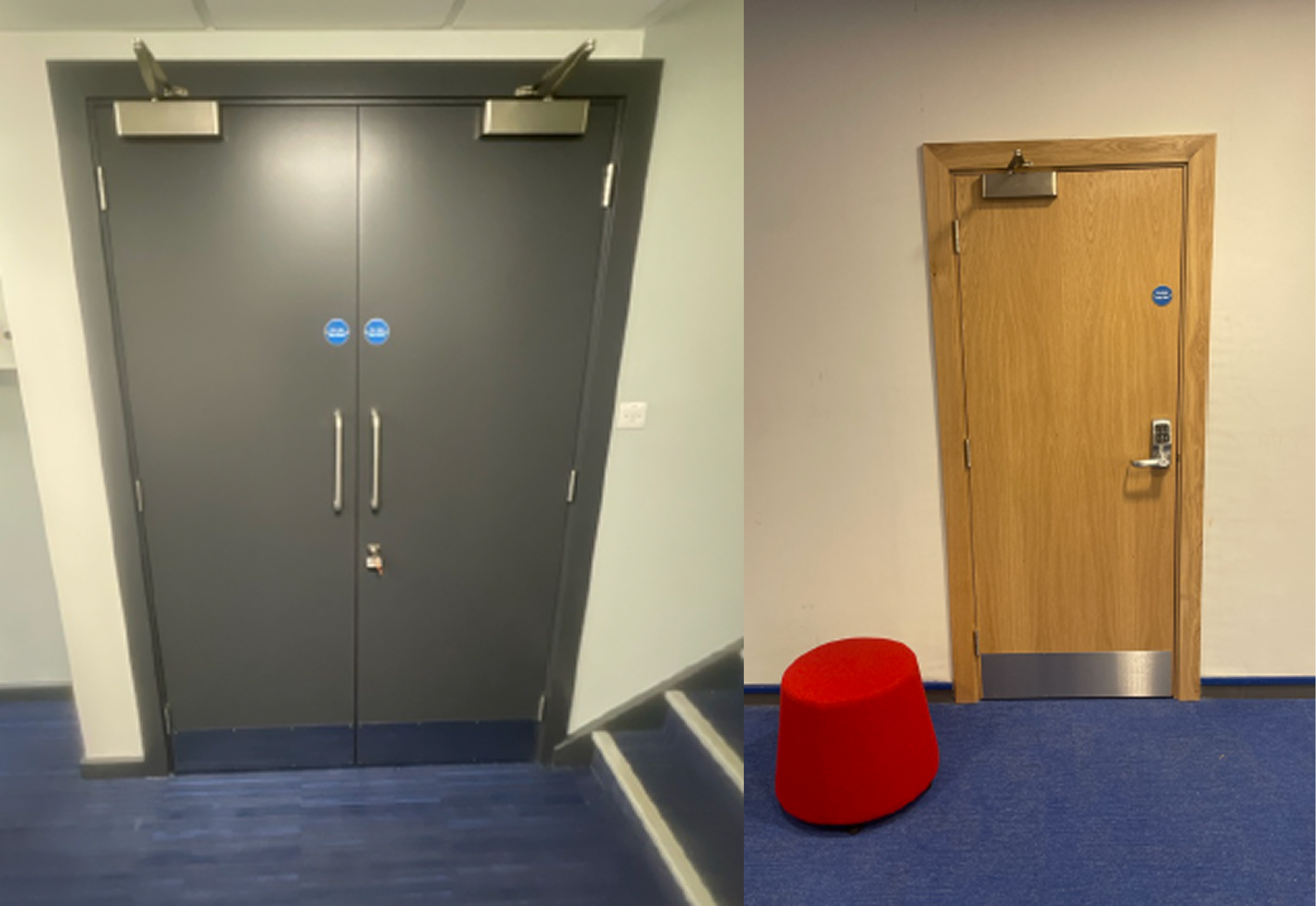 Fire Door - Grey Double door, Brown without window