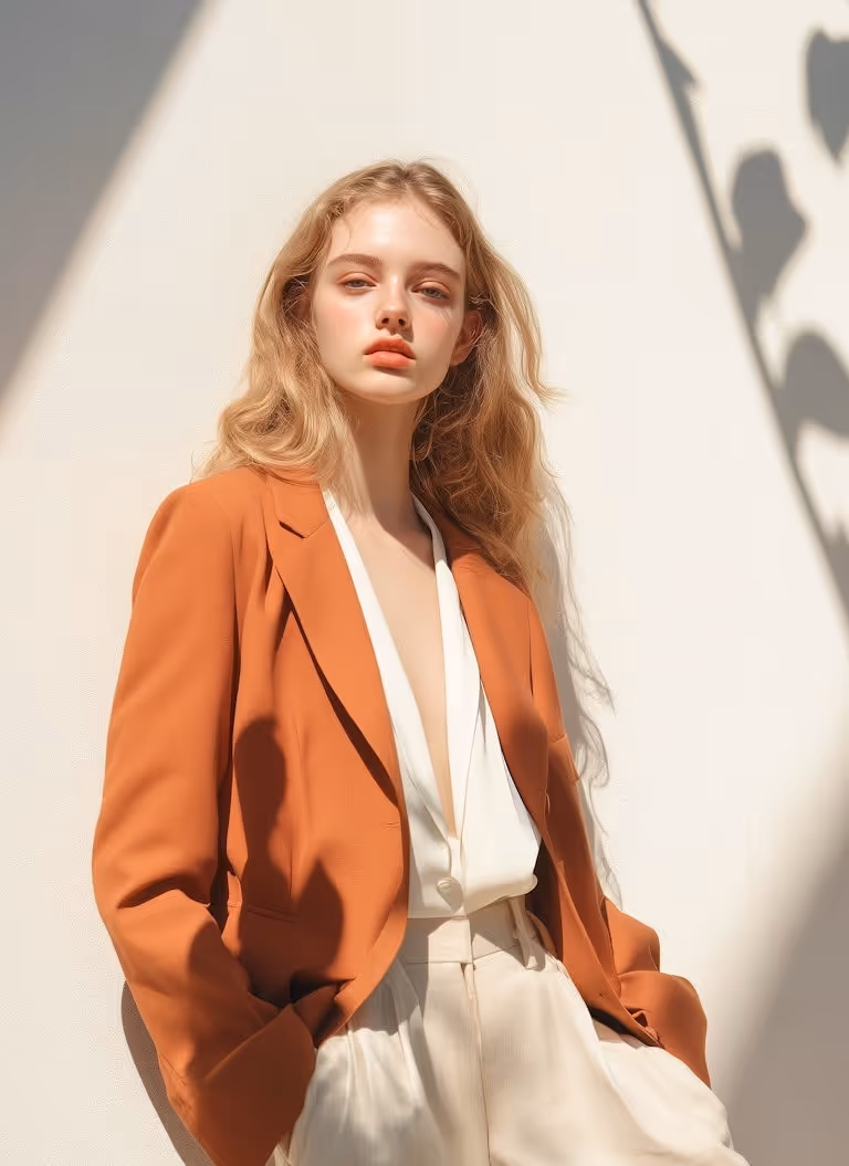 Portrait of a Young Woman in Stylish Outfit
