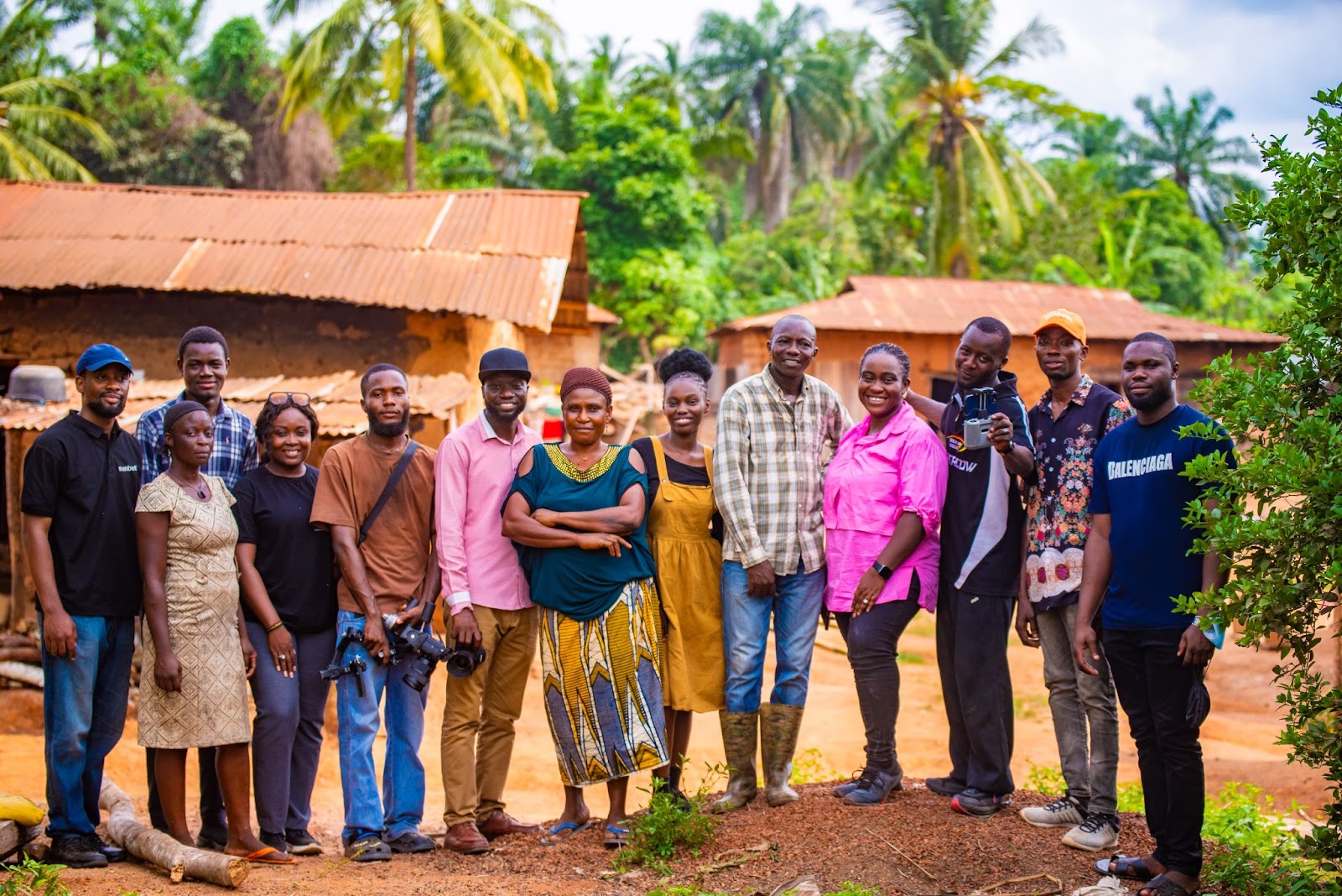 Sunbeth Sustainability Staff and Farmers During the Cocoa Seedling Distribution