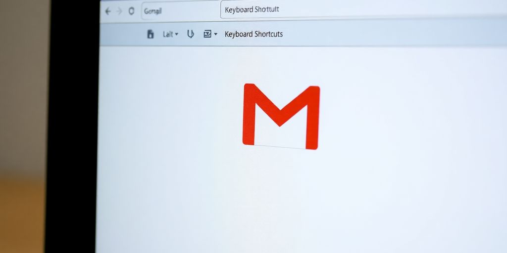 Gmail interface with highlighted keyboard shortcuts.