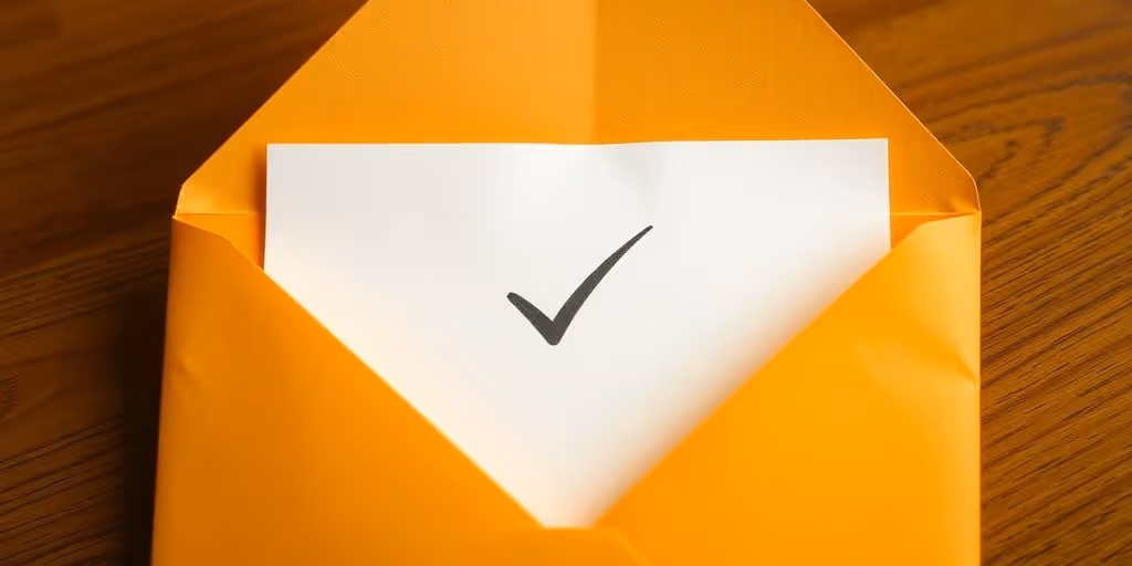 Opened envelope with a checkmark.