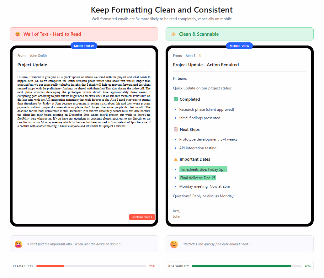 Keep Formatting Clean and Consistent