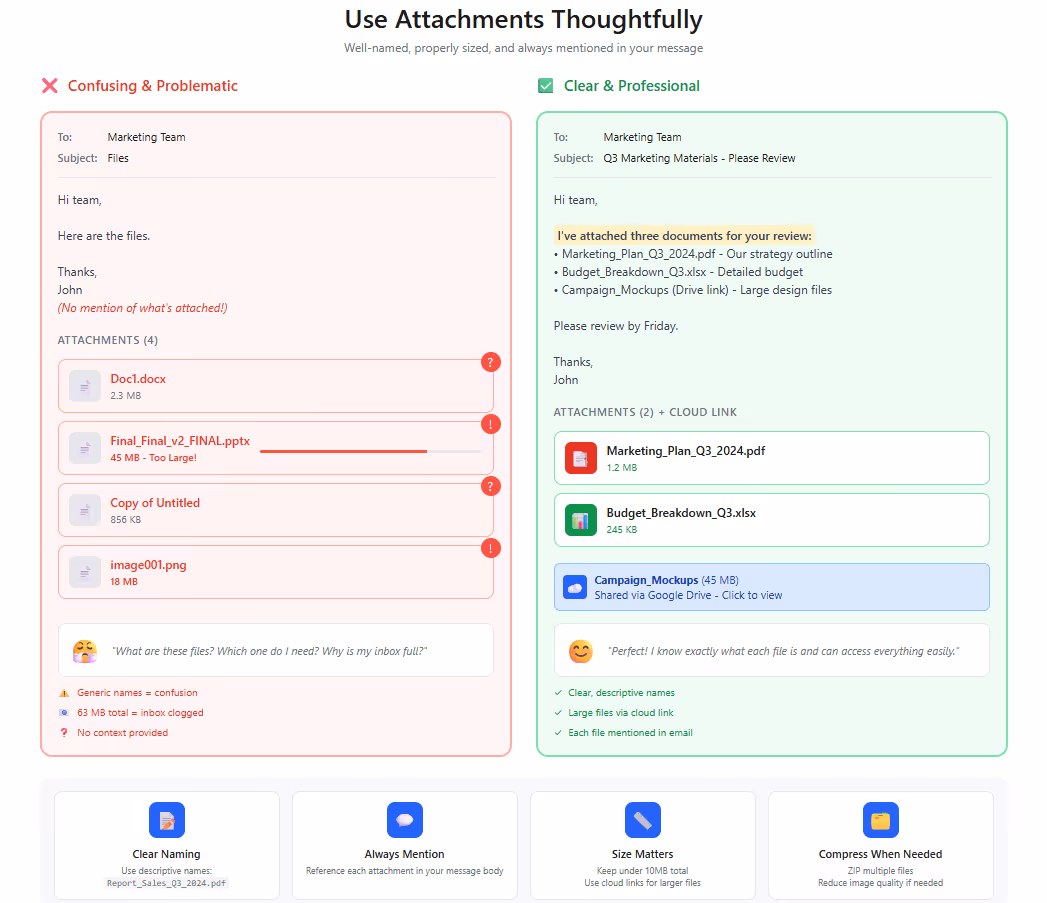Use Attachments Thoughtfully