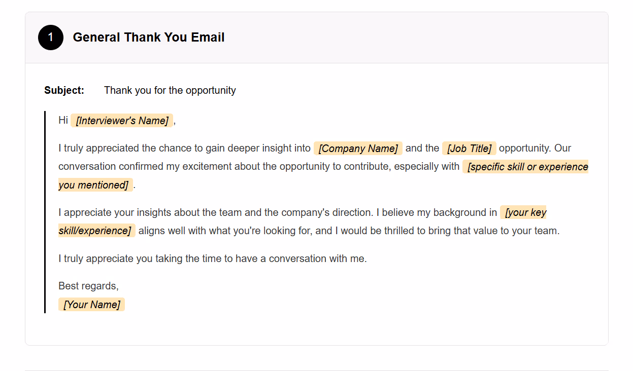 After Interview Thank You Email