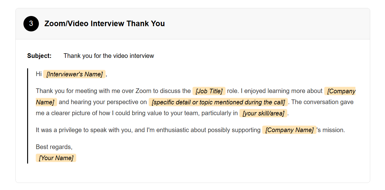 After Interview Thank You Email