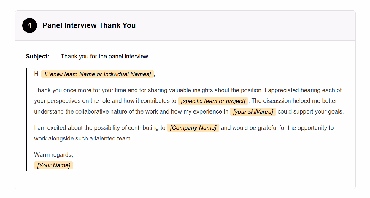 After Interview Thank You Email