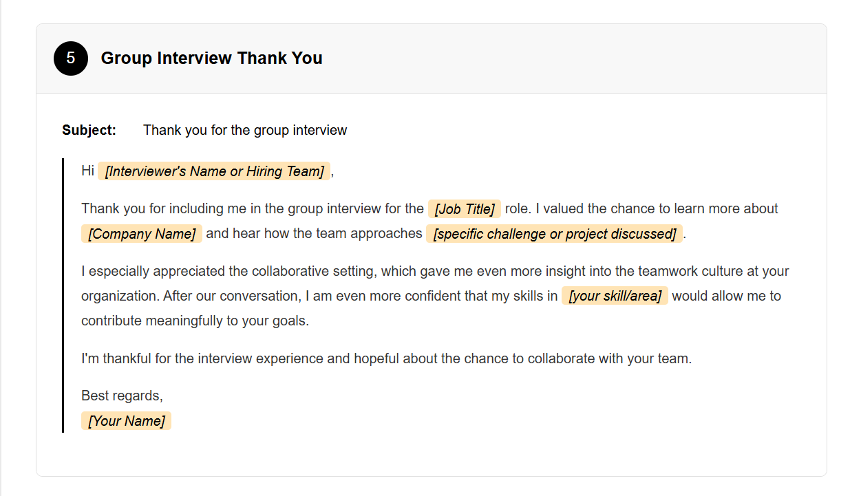 After Interview Thank You Email