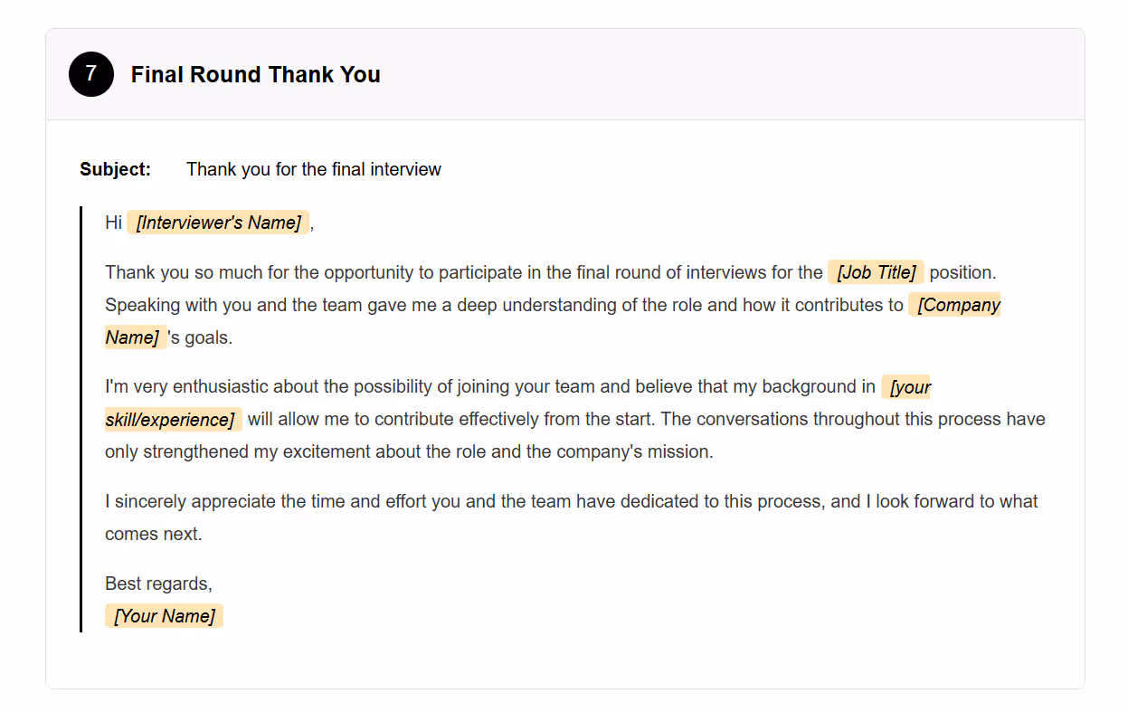 After Interview Thank You Email