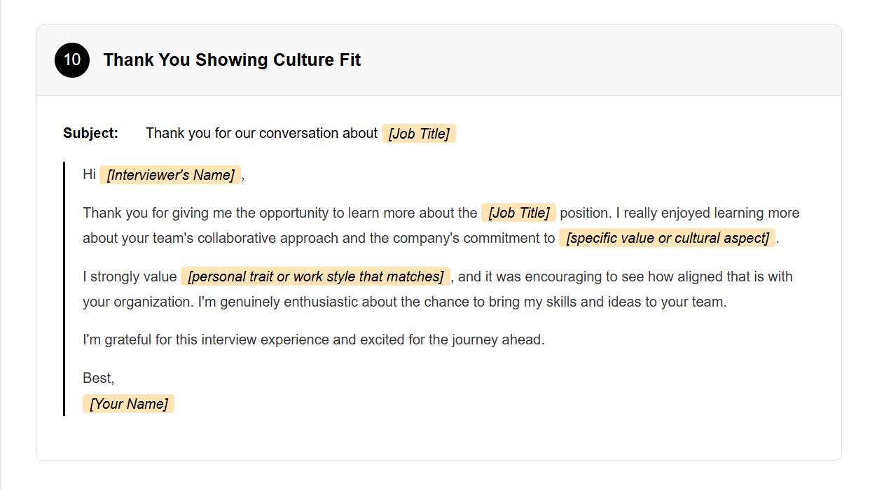 After Interview Thank You Email
