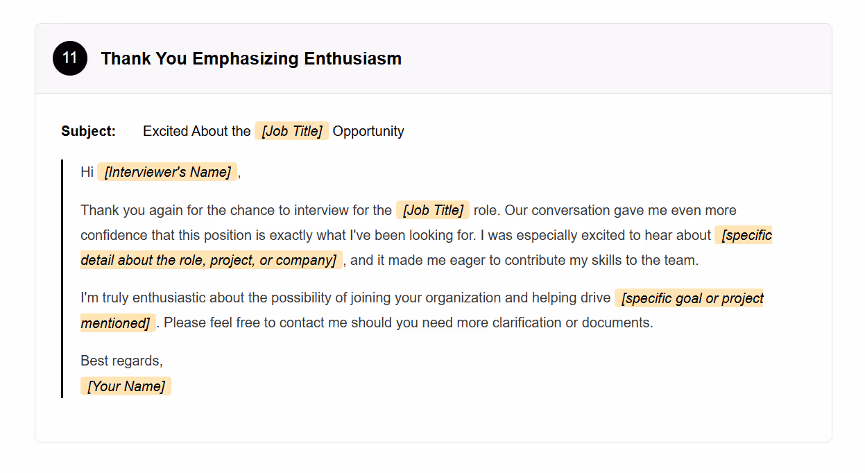 After Interview Thank You Email