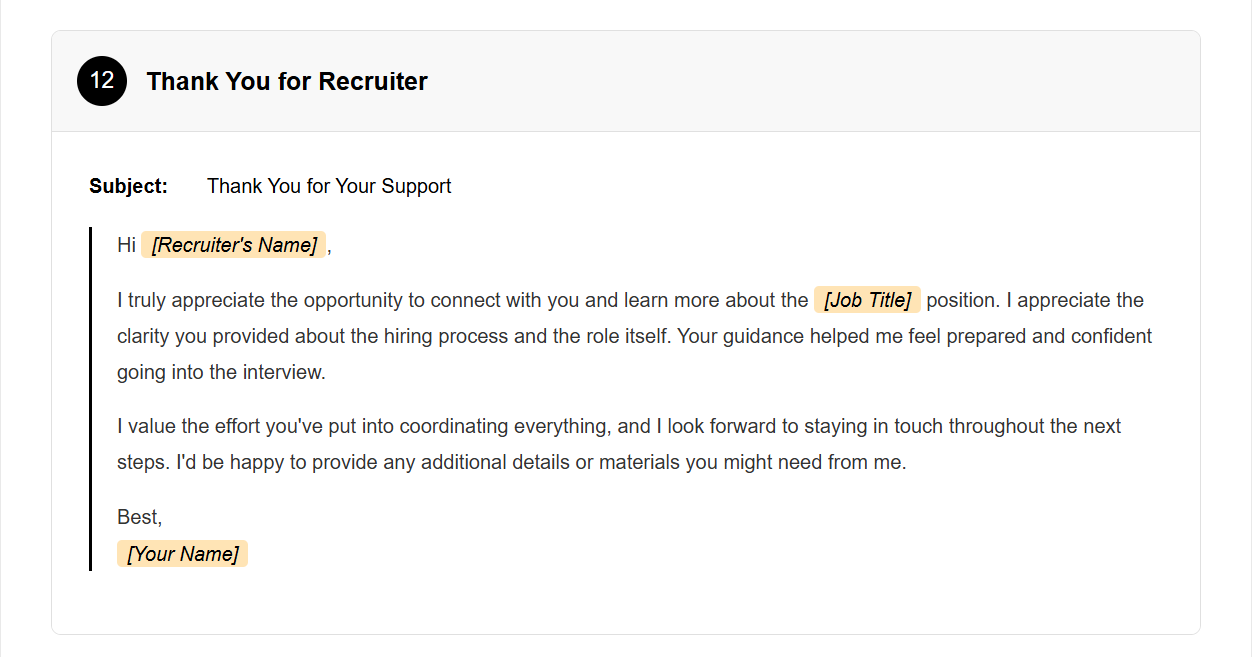 After Interview Thank You Email