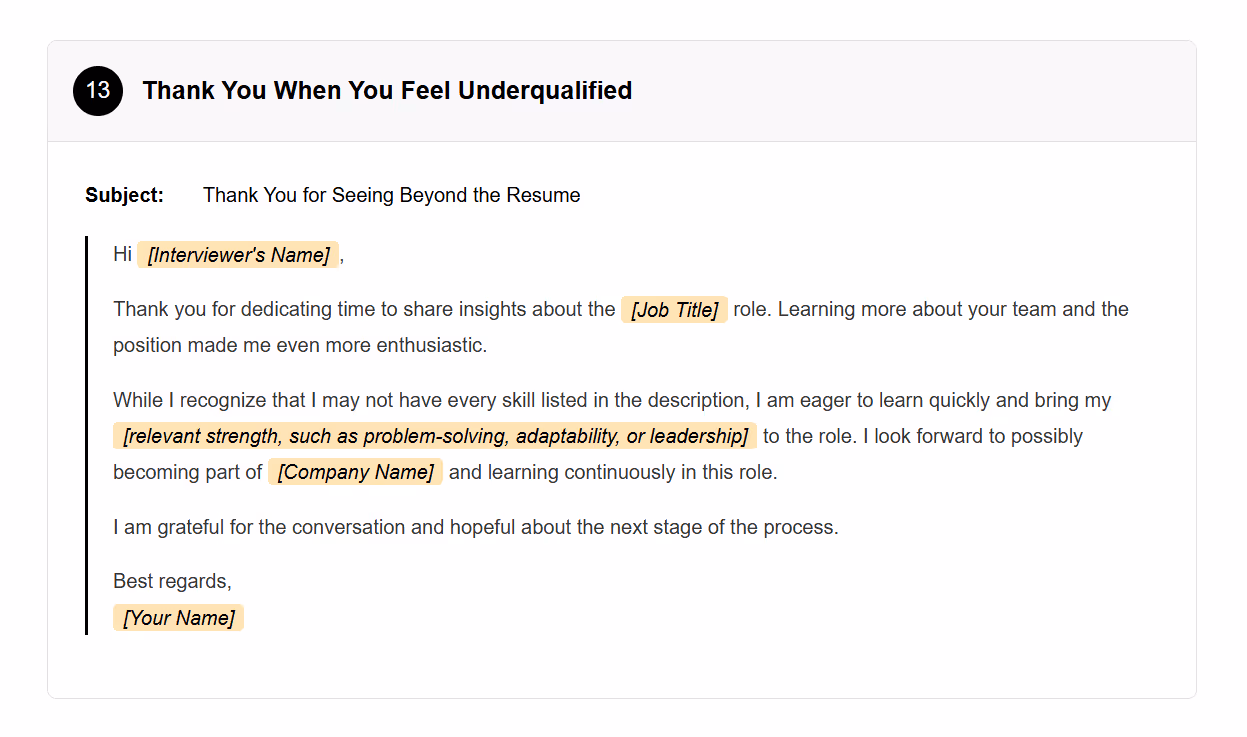 After Interview Thank You Email