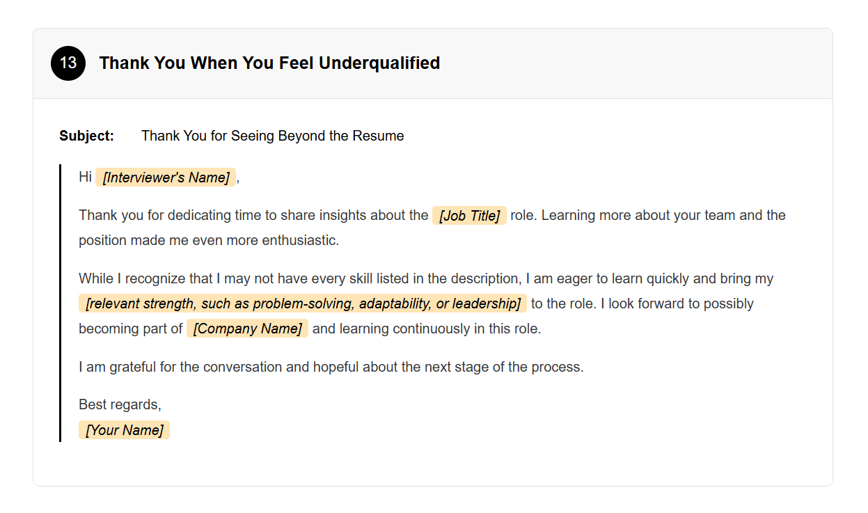 After Interview Thank You Email