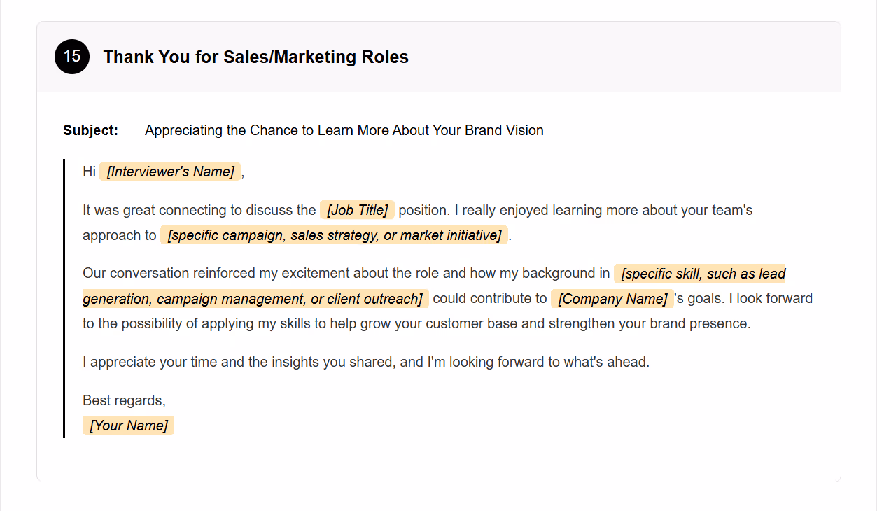 After Interview Thank You Email