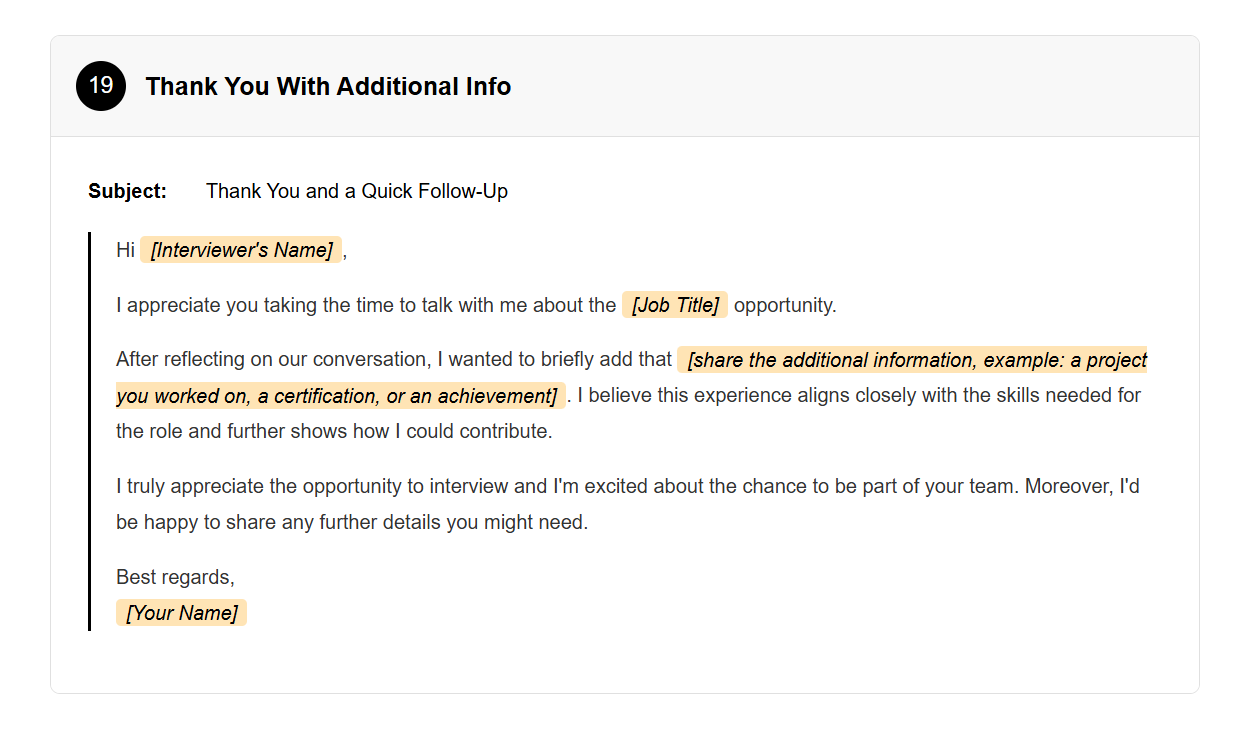 Thank You Email