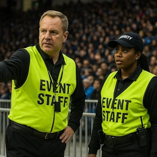 image of a music festival with vibrant colorful smoke