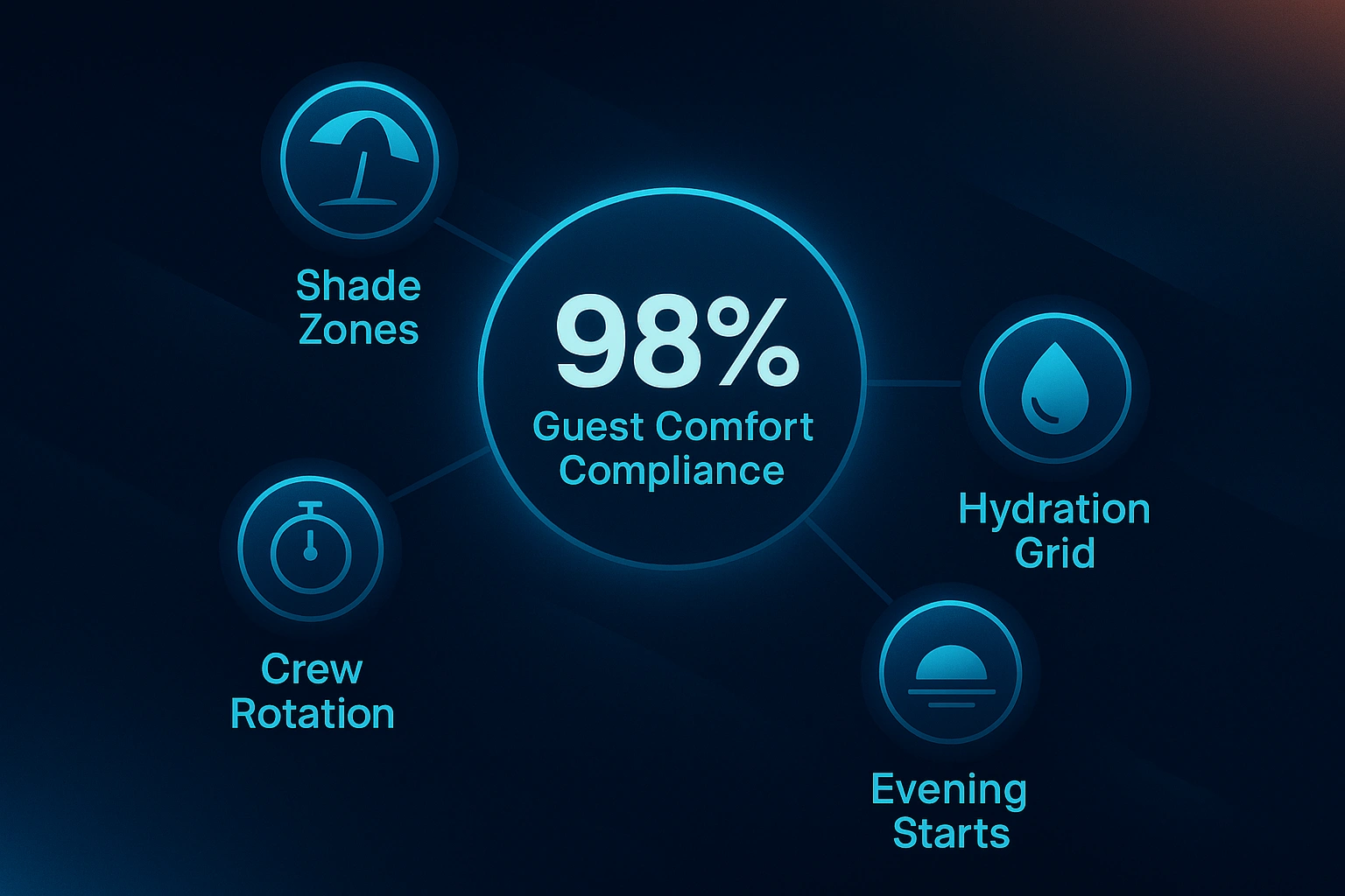 Infographic illustrating Denver event staffing attendance during weather-impacted event days.