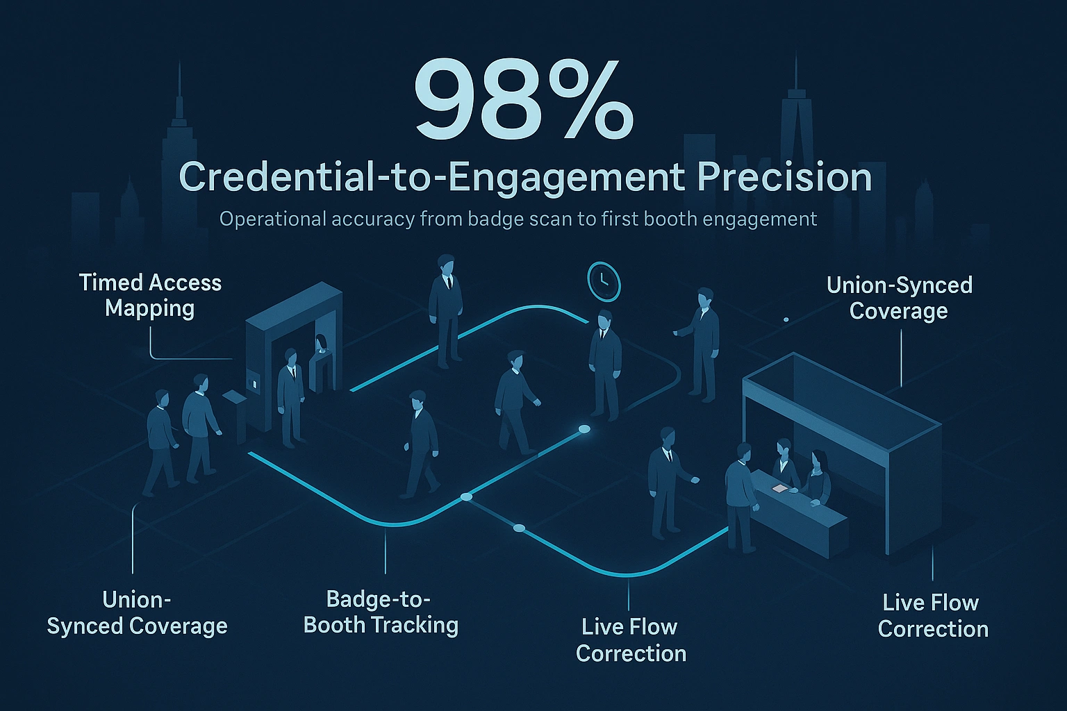 Infographic illustrating Denver event staffing attendance during weather-impacted event days.