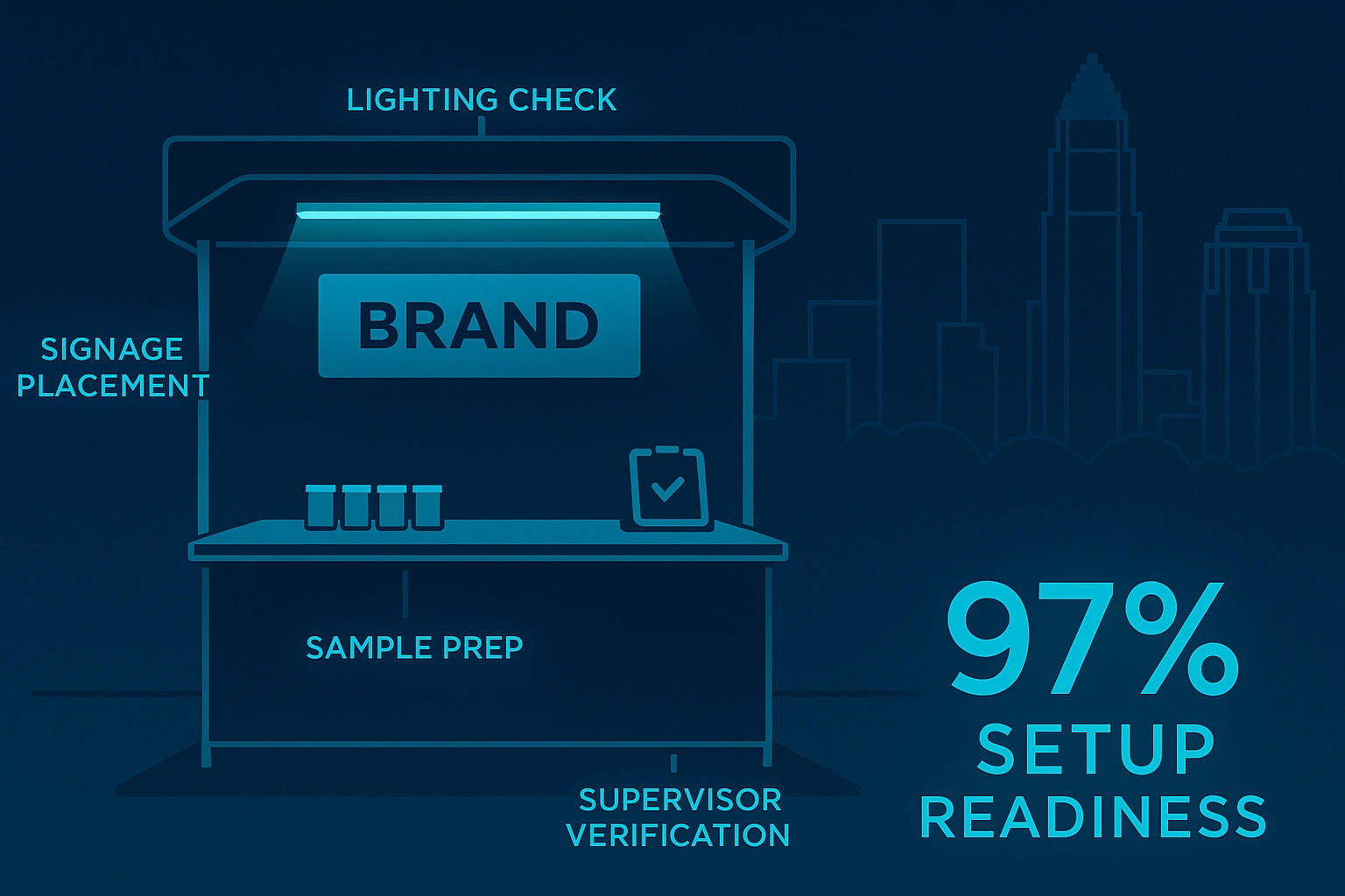 Infographic illustrating Denver event staffing attendance during weather-impacted event days.