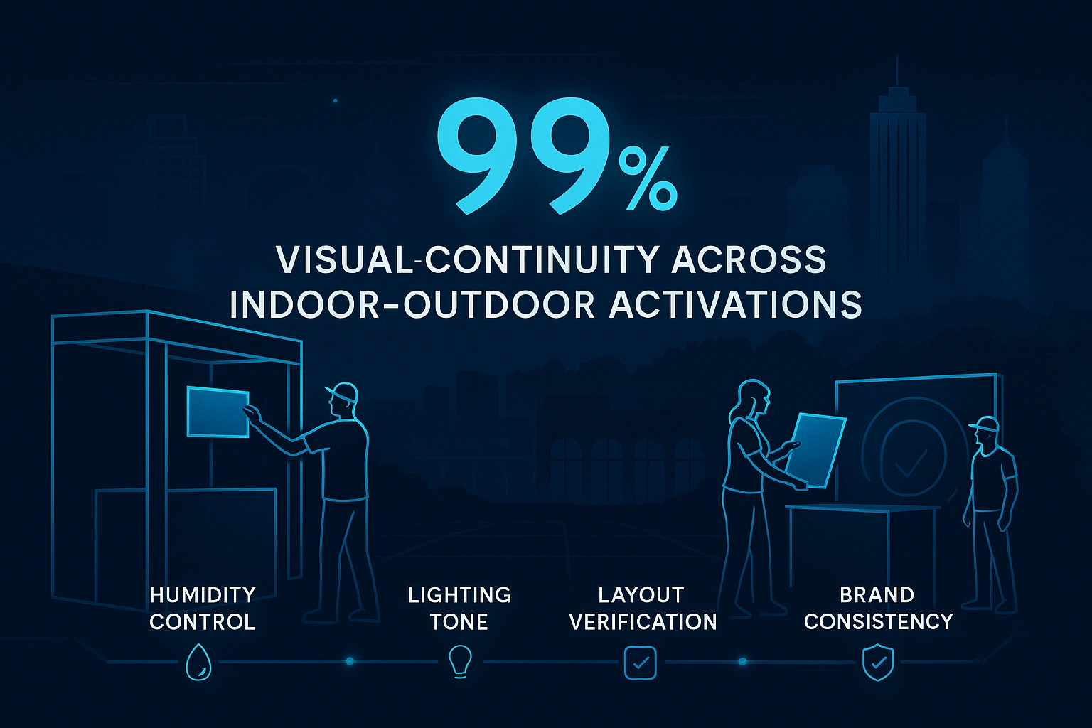 Infographic illustrating Denver event staffing attendance during weather-impacted event days.