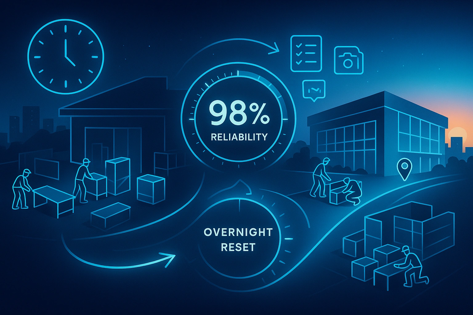 Infographic illustrating Denver event staffing attendance during weather-impacted event days.