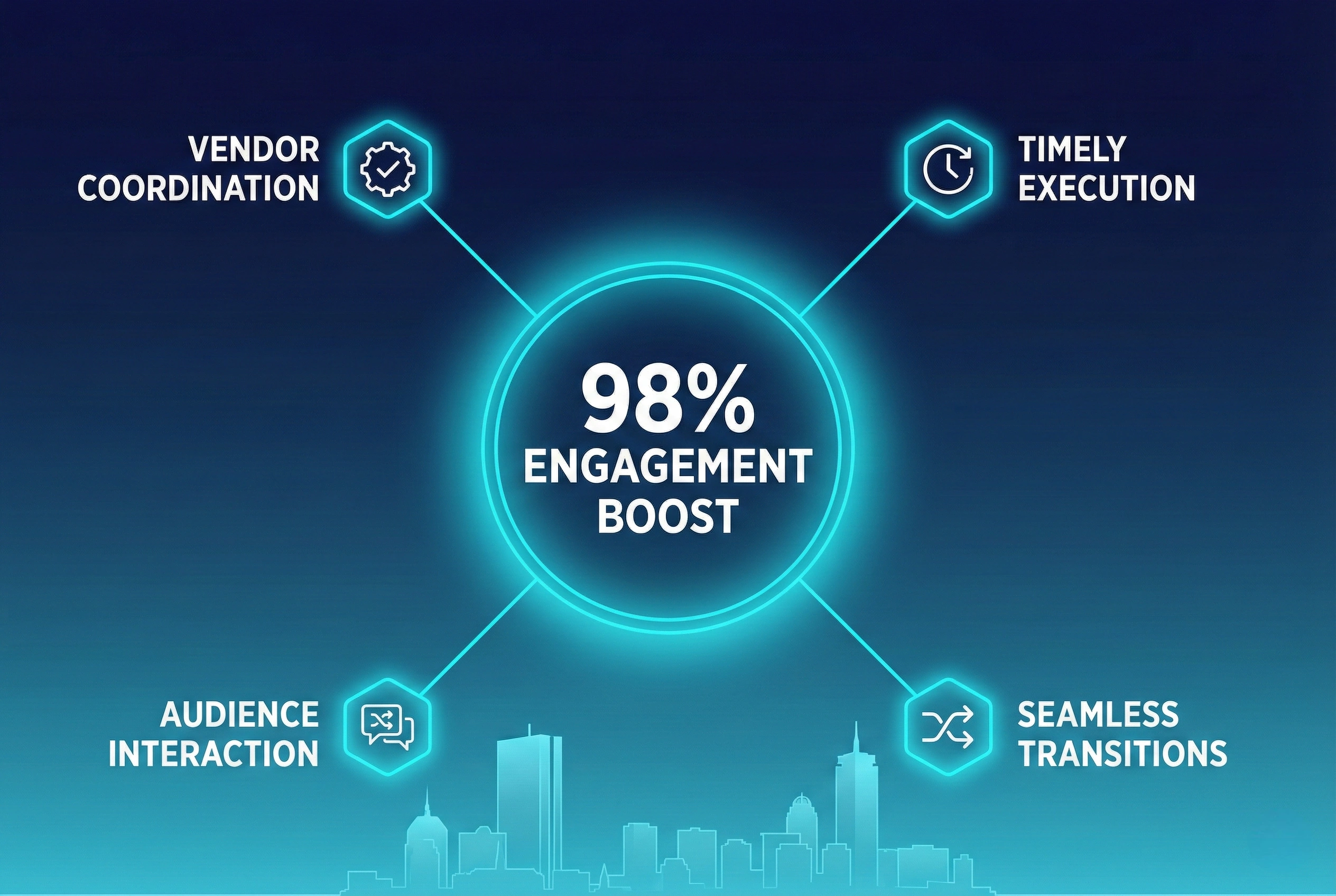 Infographic illustrating Denver event staffing attendance during weather-impacted event days.