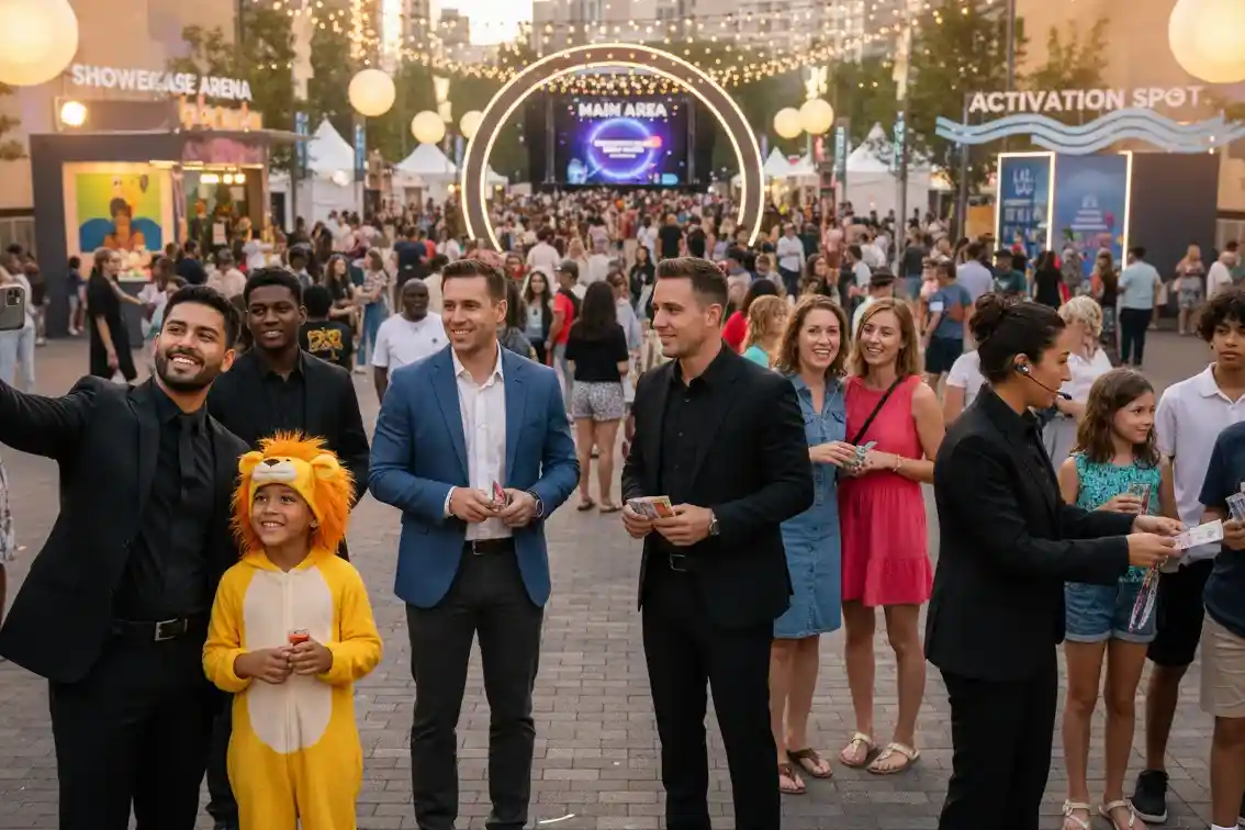 image of a music festival with vibrant colorful smoke