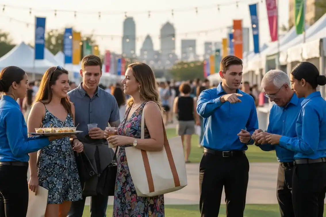 image of a music festival with vibrant colorful smoke