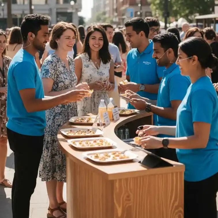 image of a music festival with vibrant colorful smoke