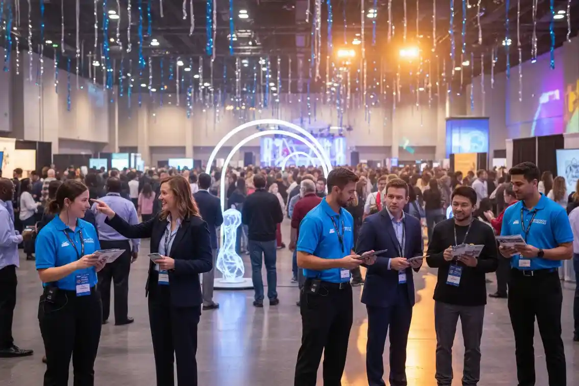image of a music festival with vibrant colorful smoke